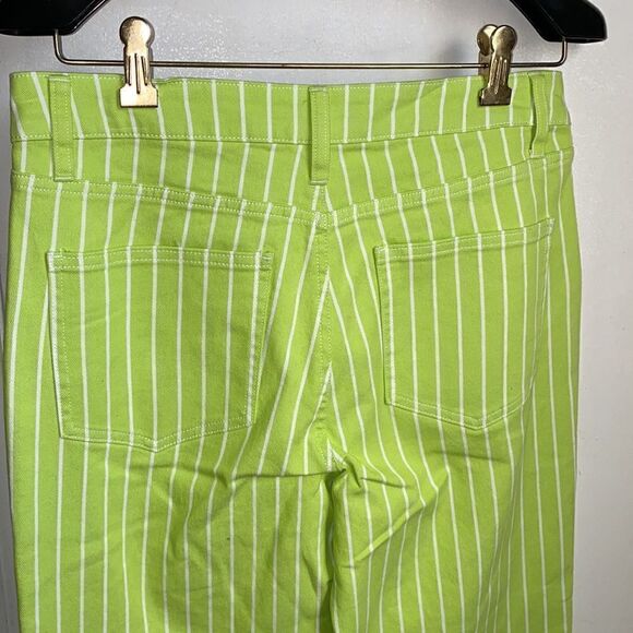 VICTOR GLEMAUD x TARGET Acid Lime/Cloud Pinstripe High Rise Straight Leg Jean’s - Picture 7 of 11